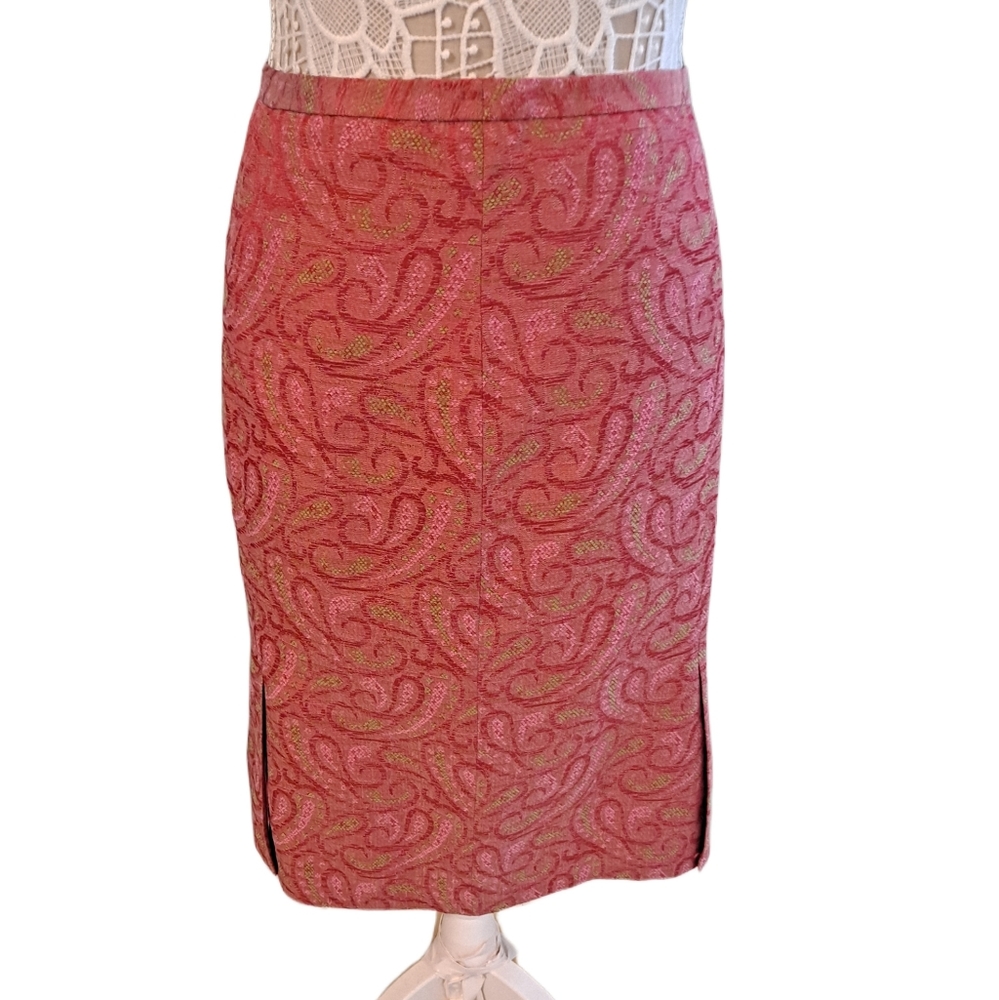 Etcetera Pink and Gold Midi Skirt